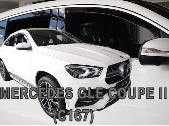 Heko Set of Windbreakers Front and Rear Car Dark Fime for Mercedes-Benz GLE 4pcs