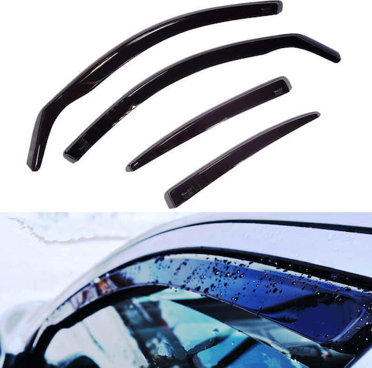 Heko Set of Windbreakers Front and Rear Car Dark Fime for Opel Insignia 4pcs