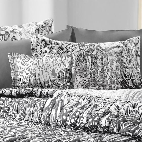 Guy Laroche Artizan Set Față de Pernă Oxford Negru și alb 50x70cm.