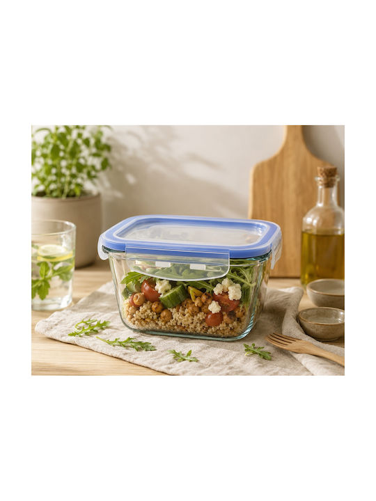 Venus Lunch Box Glass Μπλε Suitable for for Lid for Microwave Oven 850ml 1pcs