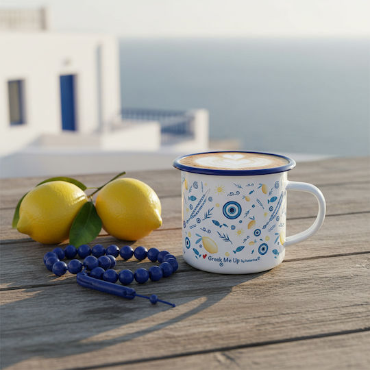 Enamel Mug Greek Me Up 360ml Greece Tct11310