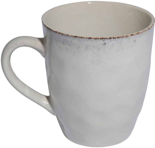 Estia Seal Vignette Ceramic Grey Mug 400ml 6 Pieces