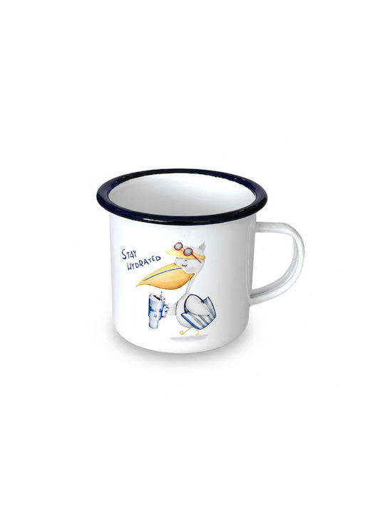 Enamel Mug Greek Me Up 360ml Pelican Tct11306