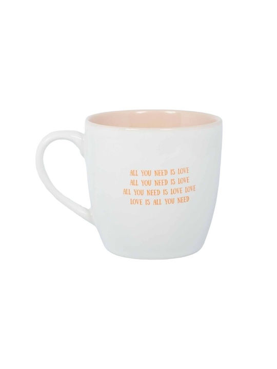 Thumbs Up L&M Mug & Saucer Set - Love Ceramic White Mug 250ml