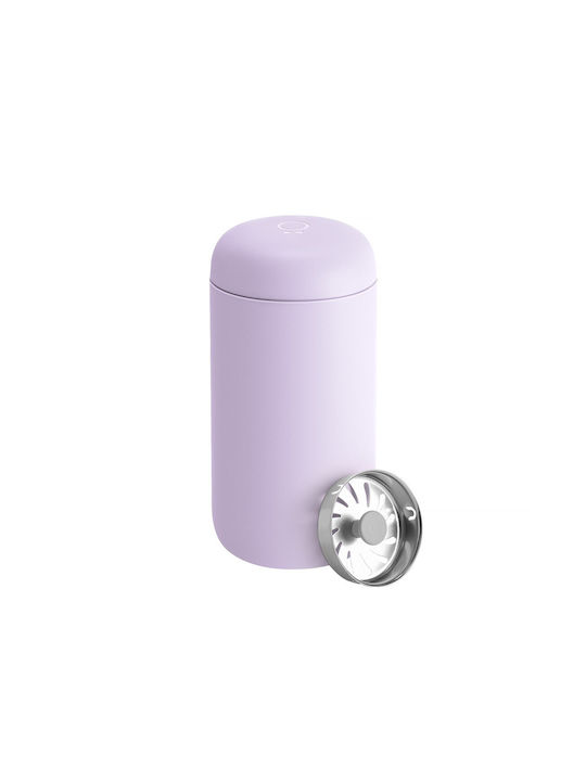 Ceramic Mug with Lid Purple 355ml