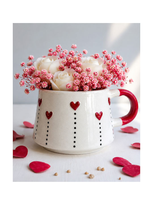 Little Hearts Mug Ceramic Red