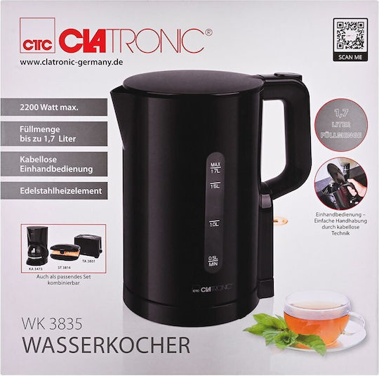 Clatronic Kettle 1.7L 2200W Black