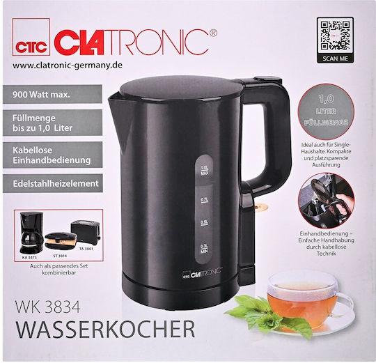 Clatronic Kettle 1L 900W Black