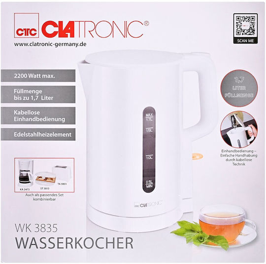 Clatronic Kettle 1.7L 2200W White
