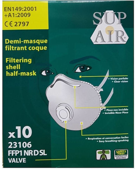 Sup Air Masca Jumătate de față cu supapă Filtru mască