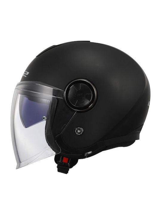 LS2 Classy OF620 Matt Black Motorcycle Helmet Jet ECE 22.06 1200gr with Sun Visor