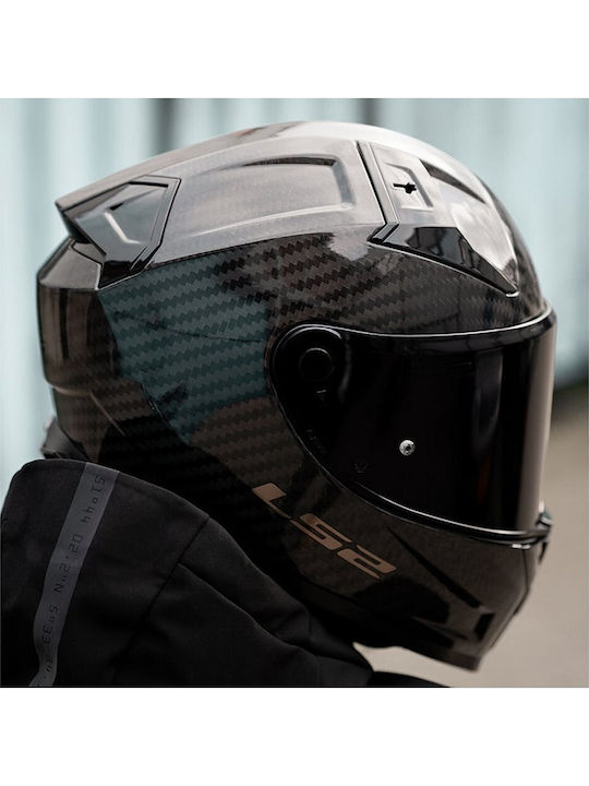 LS2 FF811 Vector II Solid Carbon Motorcycle Helmet Full Face ECE 22.06 1500gr with Pinlock and Sun Visor