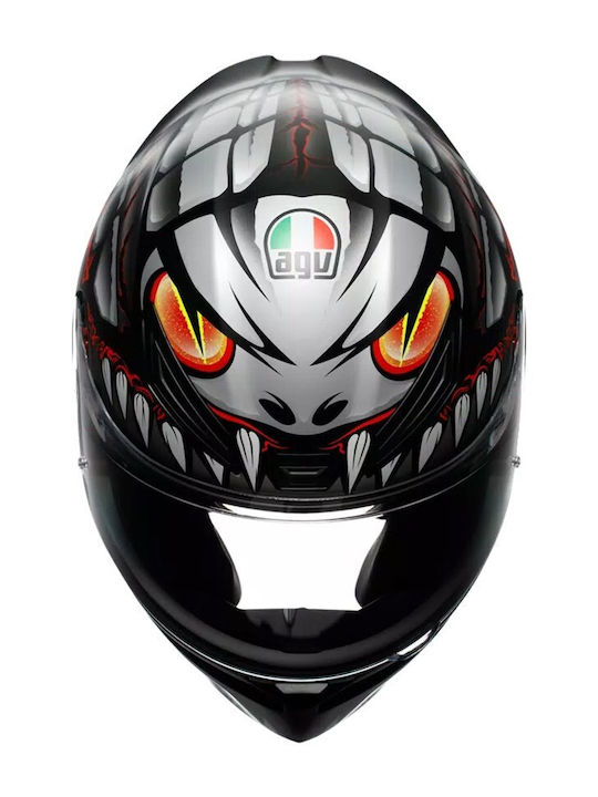 AGV K1 S Lyzard Matt Black/Grey/Red Каска За Мотор Full Face ECE 22.06 1500гр