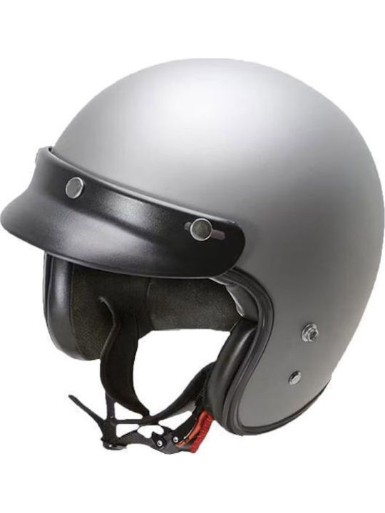 Garibaldi G02X Matt Metal Grey Motorcycle Helmet Jet ECE 22.05