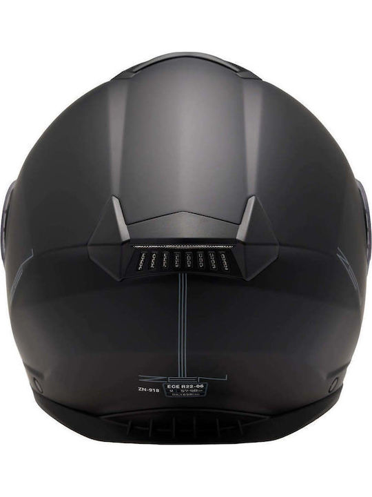 Zen ZN-918 Matt Black Motorradhelm Aufklappbar ECE 22.06 1650gr
