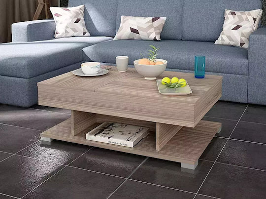 Central Smart Coffee Table with Lifting Mechanism Grey Central Smart Coffee Table with Lifting Mechanism Grey