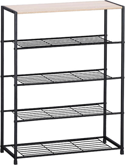 Liberta Metall Schuhorganisatoren mit 4 Regalen Sonoma Schwarz 63x30x83cm 10-0041
