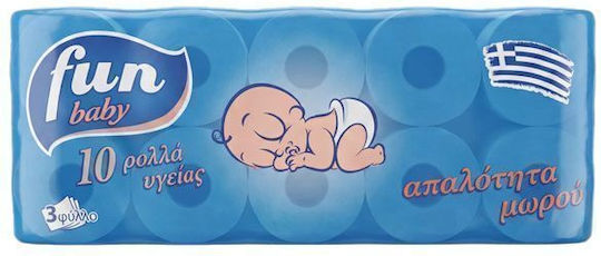 Fun Baby Toilet Paper 10 Rolls 3 Ply