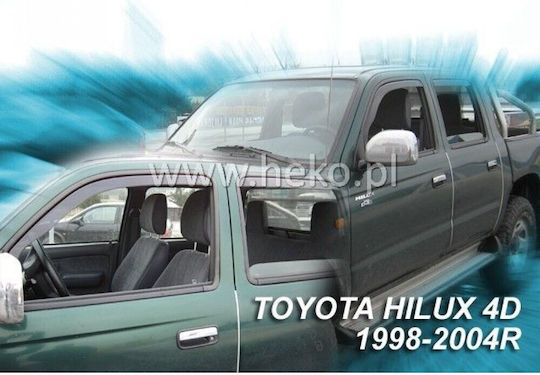 Heko Set of Windbreakers Front Car Dark Fime for Toyota Hilux 4D 1998-2005 2pcs