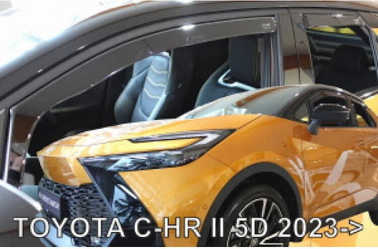 Heko Set of Windbreakers Front and Rear Car Dark Fime for Toyota C-HR 5D 2023+ 4pcs