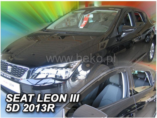 Heko Set of Windbreakers Front and Rear Car Dark Fime for Seat Leon 4pcs