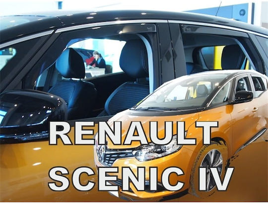 Heko Set of Windbreakers Front and Rear Car Dark Fime for Renault Scenic IV 2017 4pcs