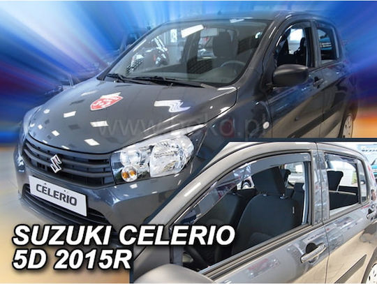 Heko Set of Windbreakers Front and Rear Car Dark Fime for Suzuki Celerio 4pcs