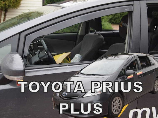 Heko Set of Windbreakers Front Car Dark Fime for Toyota Prius+ 2pcs