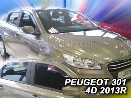 Heko Set of Windbreakers Front and Rear Car Dark Fime for Peugeot 301 4pcs