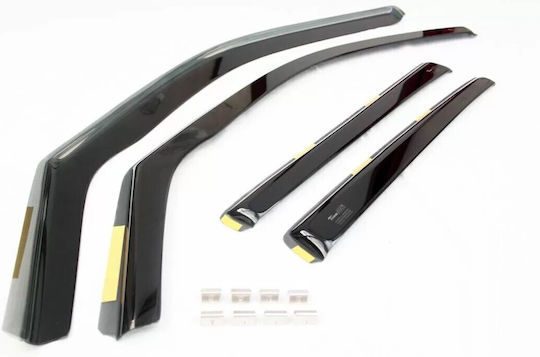 Heko Set of Windbreakers Front and Rear Car Dark Fime for Toyota Yaris 4pcs