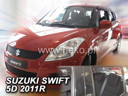 Heko Set of Windbreakers Front and Rear Car Dark Fime for Suzuki Swift 5D 2005-2010 4pcs