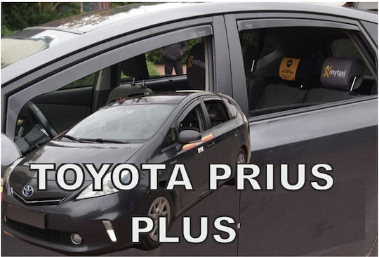 Heko Set of Windbreakers Front and Rear Car Dark Fime for Toyota Prius+ 4pcs