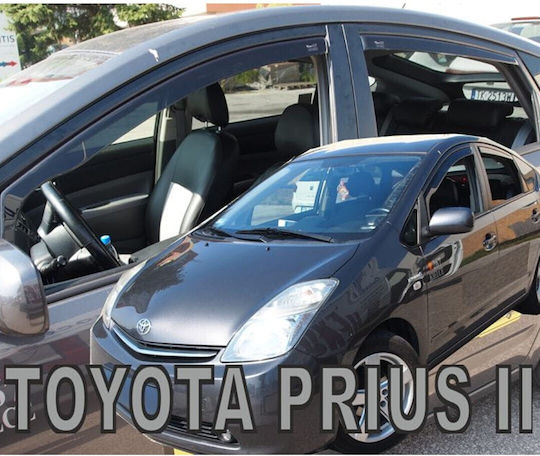 Heko Set of Windbreakers Front and Rear Car Dark Fime for Toyota Prius 4pcs