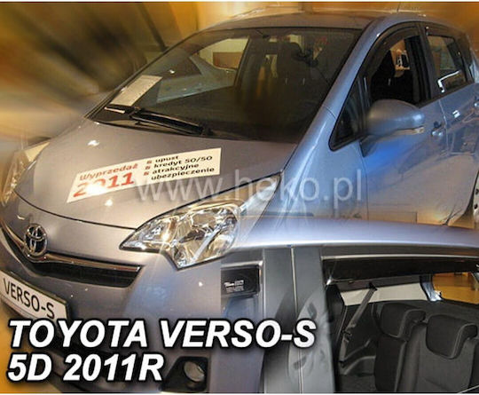 Heko Set of Windbreakers Front and Rear Car Dark Fime for Toyota Verso-S 4pcs