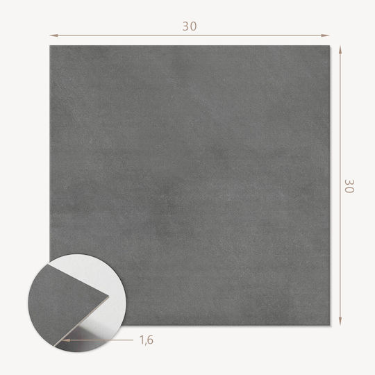 Set Vinyl Kacheln Druck Textur Unbehandelter Beton 9x30x30 Stück