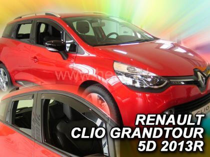 Heko Set of Windbreakers Front and Rear Car Dark Fime for Renault Clio Grandtour IV 5D 2013 4pcs