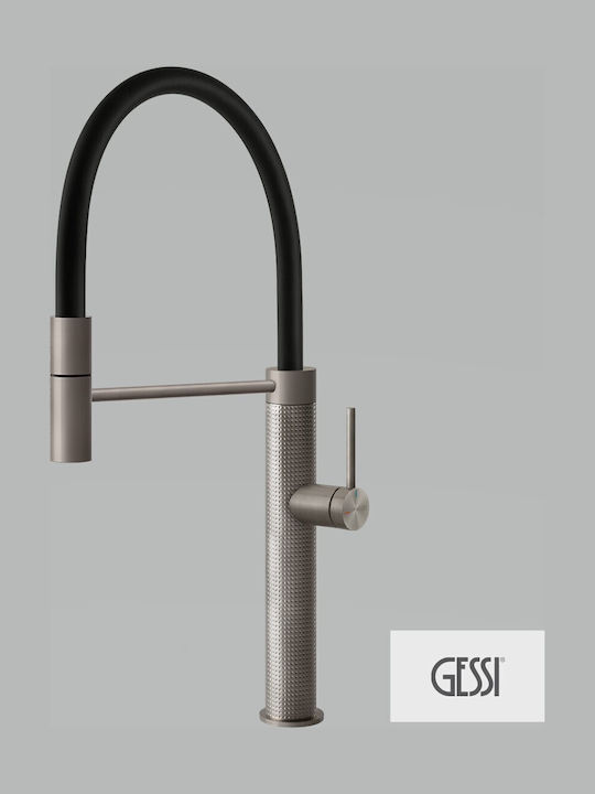Gessi Cesello Kitchen Faucet Counter Flexible Steel Brushed