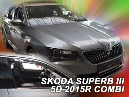 Heko Set of Windbreakers Front Car Dark Fime for Skoda Superb 2pcs