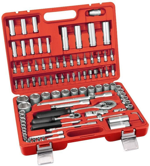 Set Chei Tubulare Bit Extol 4 32 Mm 1/4" 1/2" Cr-v 94 Bucăți