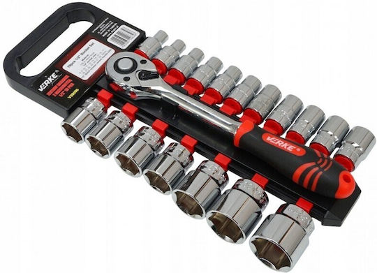 Set Chei Cu Clichet 18 Tubulare Verke V39090 8-32 Mm 1/2"