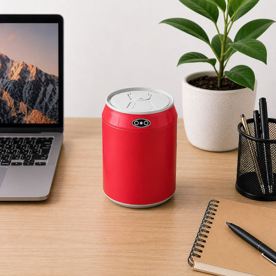 MRShome Mülleimer Kunststoff mit Sensor Roter 1,5l