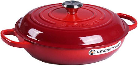 Le Creuset Cerise Ρηχή Κατσαρόλα από Μαντέμι 3.5lt / 30cm