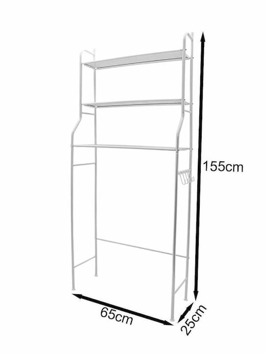 Factory Raft De Baie Metalic Cu 3 Rafturi 45x25x153cm Albă