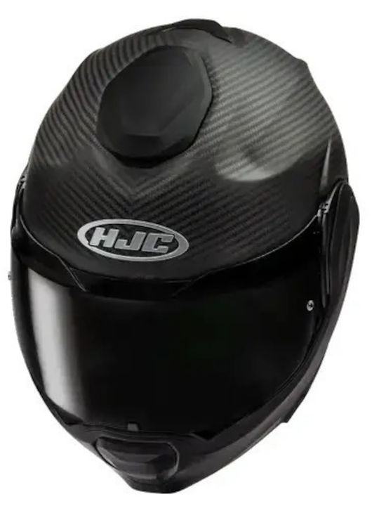 HJC F100 Carbon Matte Black Motorcycle Helmet Flip-Up ECE 22.06 1600gr with Pinlock and Sun Visor