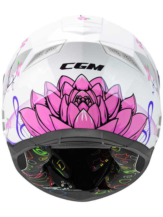 CGM 265M Micro Music White Pink Kids Motorcycle Helmet Full Face ECE 22.06 1100gr