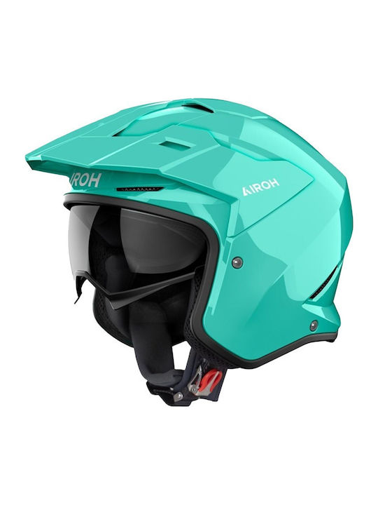 Airoh Kombakt Aquamarine Gloss Κράνος Μηχανής Jet ECE 22.06 1150gr με Sunvisor