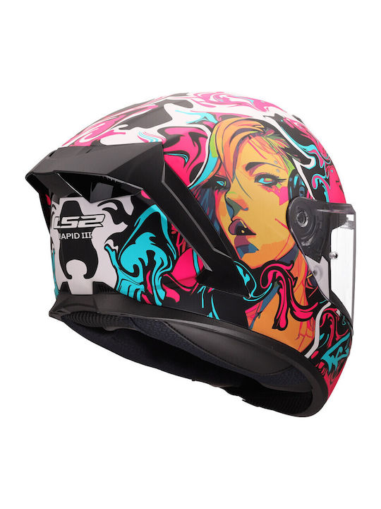 LS2 FF820 Rapid III Cyberg Matt Purple/Cyan Мотоциклетна каска Full Face ECE 22.06 1350гр