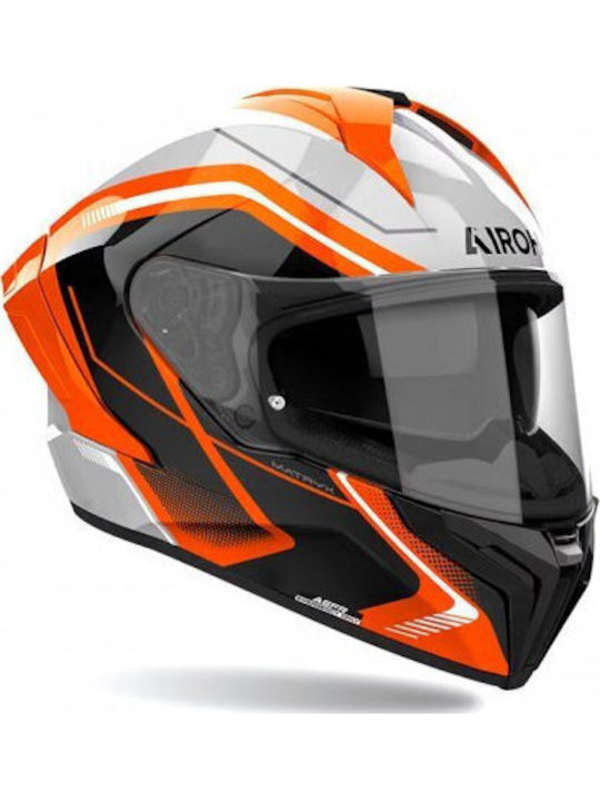 Airoh Matryx Wide Orange gloss Мотоциклетна каска Full Face ECE 22.06 1500гр с Sunvisor