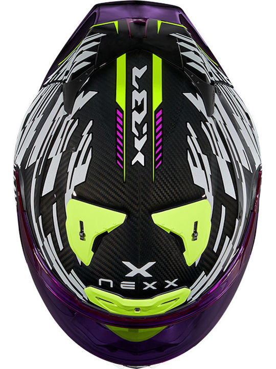 Nexx X.R3R Glitch Racer White/neon Motorcycle Helmet Full Face DOT / ECE 22.06 1350gr with Pinlock