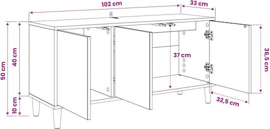 Bonn Sonoma TV Stand W102xD33xH50cm